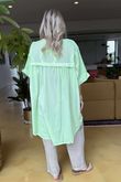 Made in Italy Sa Caleta Circle Longline Boyfriend Top Washed Twist of Lime /5 =